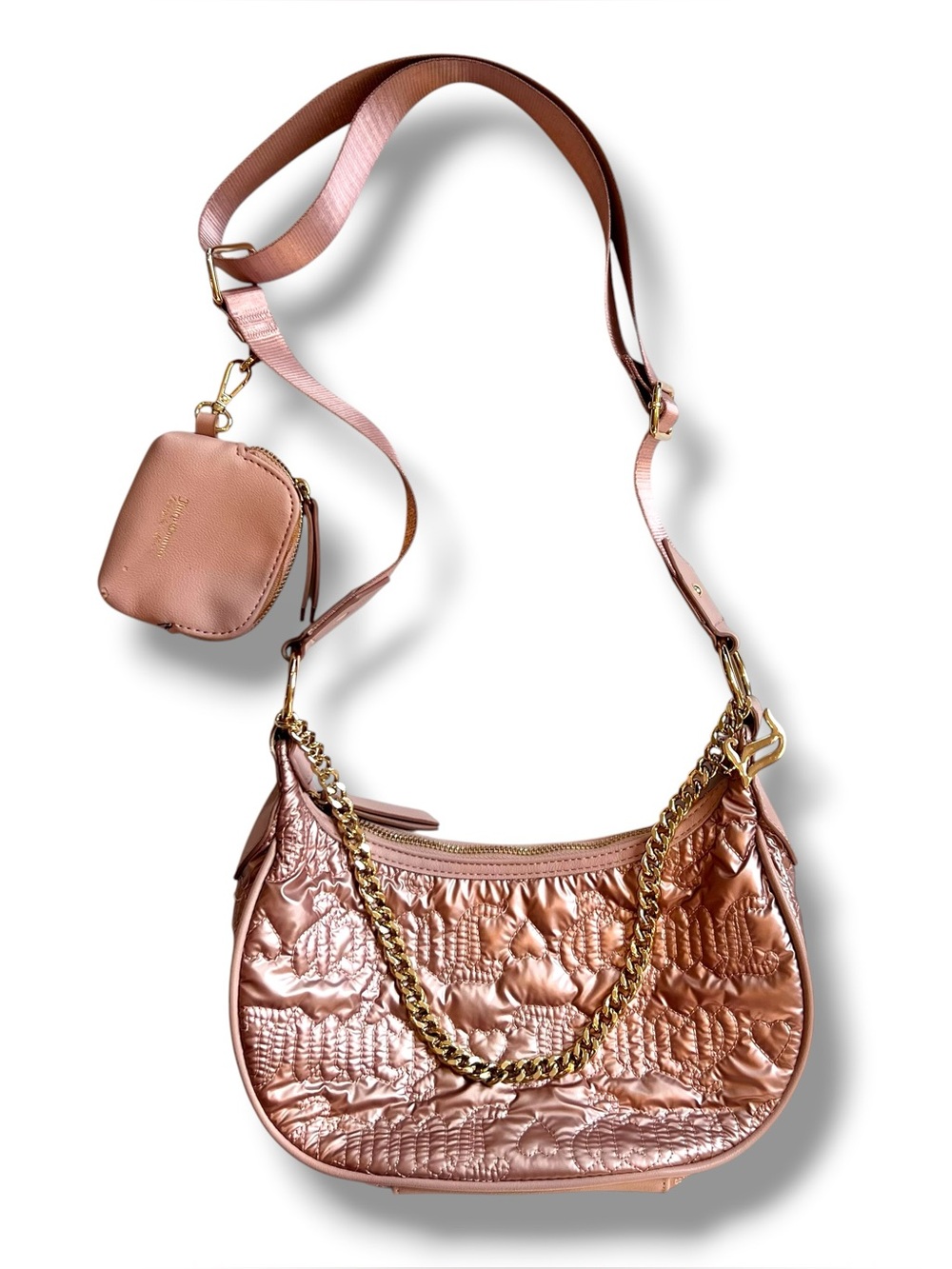 Juicy Couture Bag Halfmoon Puff Crossbody  w/ Coin Pouch - Pink  Dusty Blush c-8